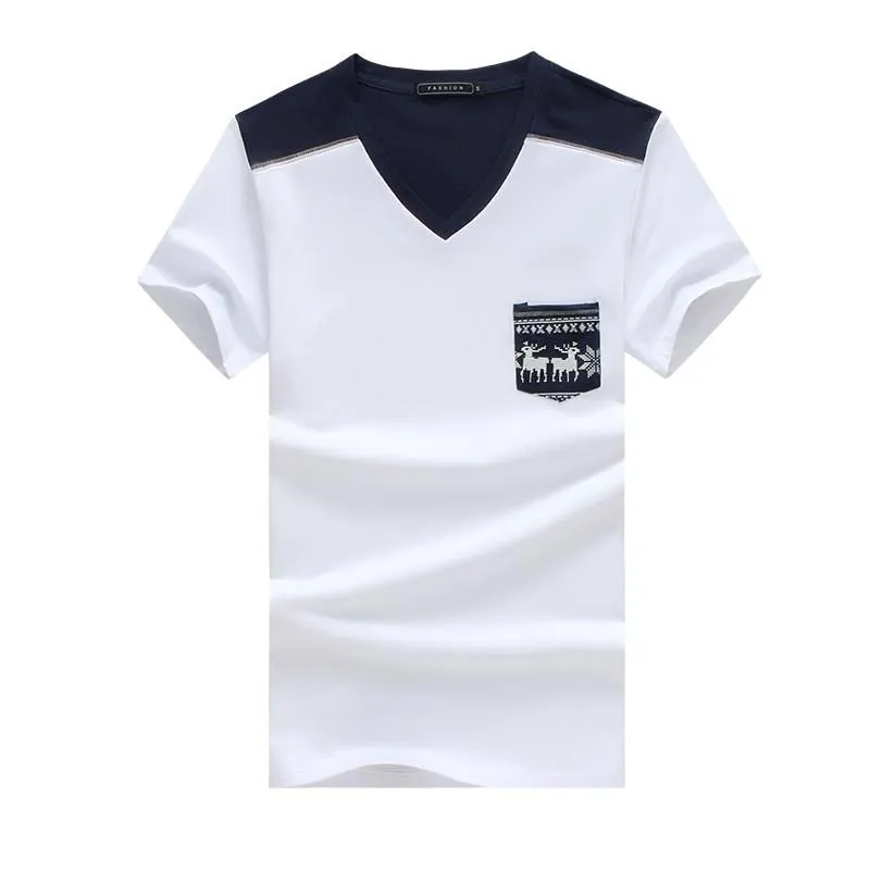 Men's Summer Fashion V-Neck Pocket Up To 5XL
