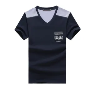 Men's Summer Fashion V-Neck Pocket Up To 5XL