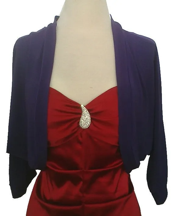 Mid Length Red Bolero Jacket Stretch Shrug Bridal Wedding Jacket