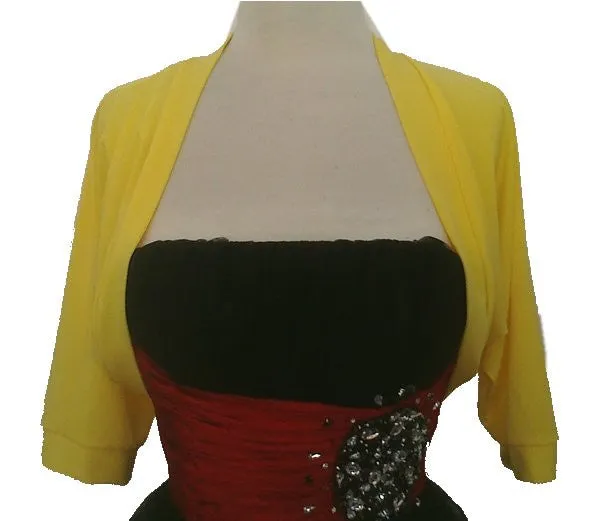 Mid Length Red Bolero Jacket Stretch Shrug Bridal Wedding Jacket