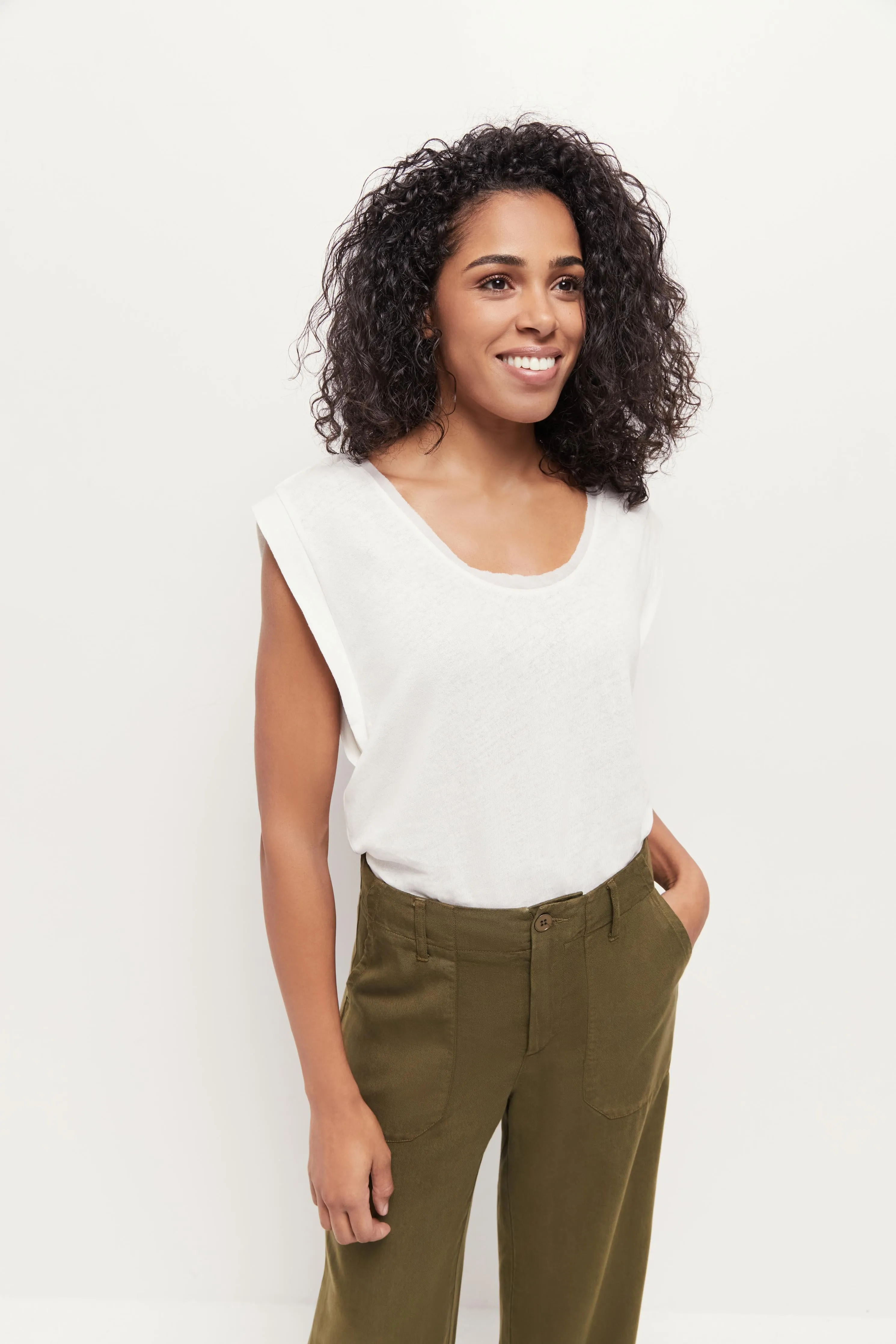 MINEKI - T-shirt écru maille coton lin