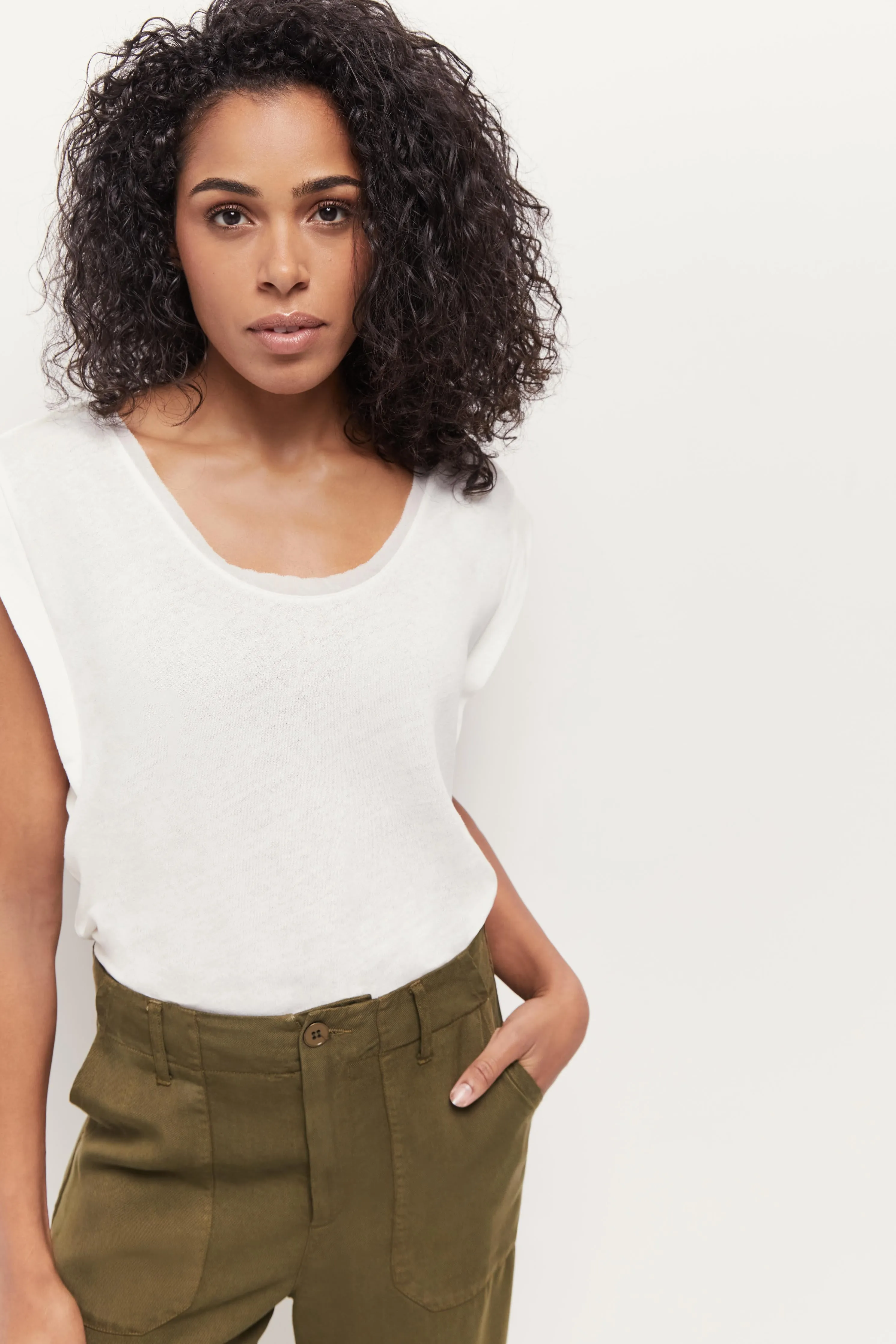 MINEKI - T-shirt écru maille coton lin