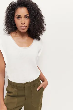 MINEKI - T-shirt écru maille coton lin
