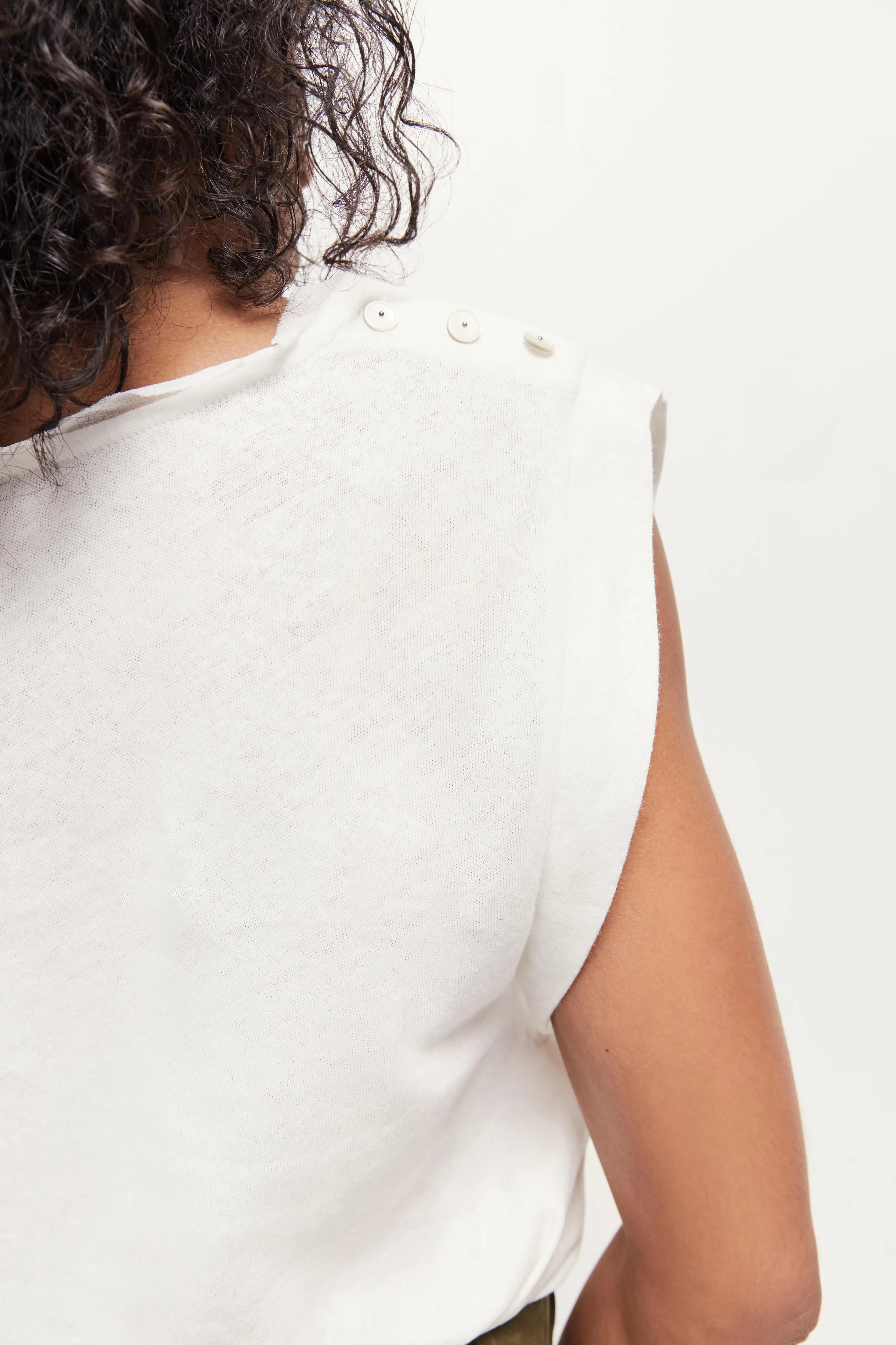 MINEKI - T-shirt écru maille coton lin