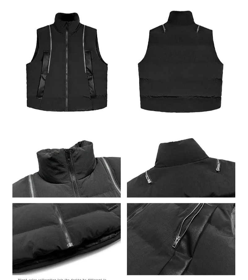Multi-Zipper Cotton Padded Vest