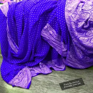 Navy Blue Heavy Occasion Handloom Banarasi Saree