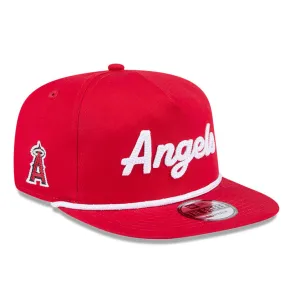 New Era Golfer Team Chain Stitch Los Angeles Angels Logo Patch Snapback Hat - Red