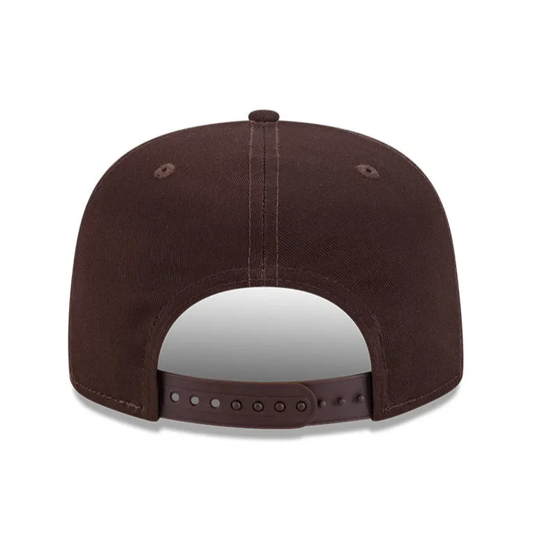 New Era Golfer Team Chain Stitch San Diego Padres Logo Patch Snapback Hat - Brown