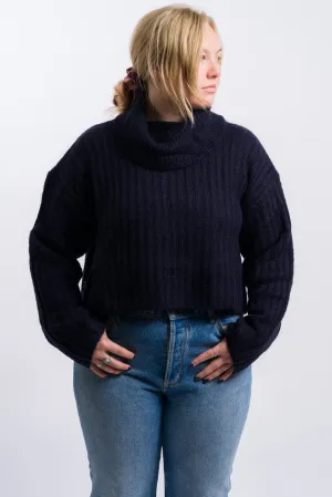 Nia Bruni Turtleneck Knit Sweater - Navy