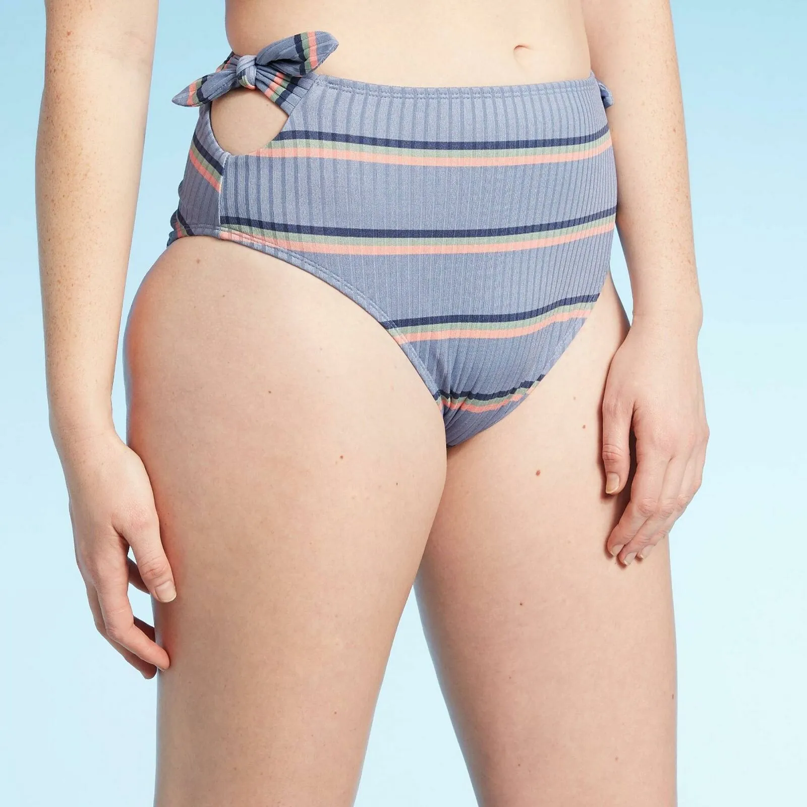 NWT Xhilaration Women's Ribbed High Waist Bikini Bottom. AFJ78B Small