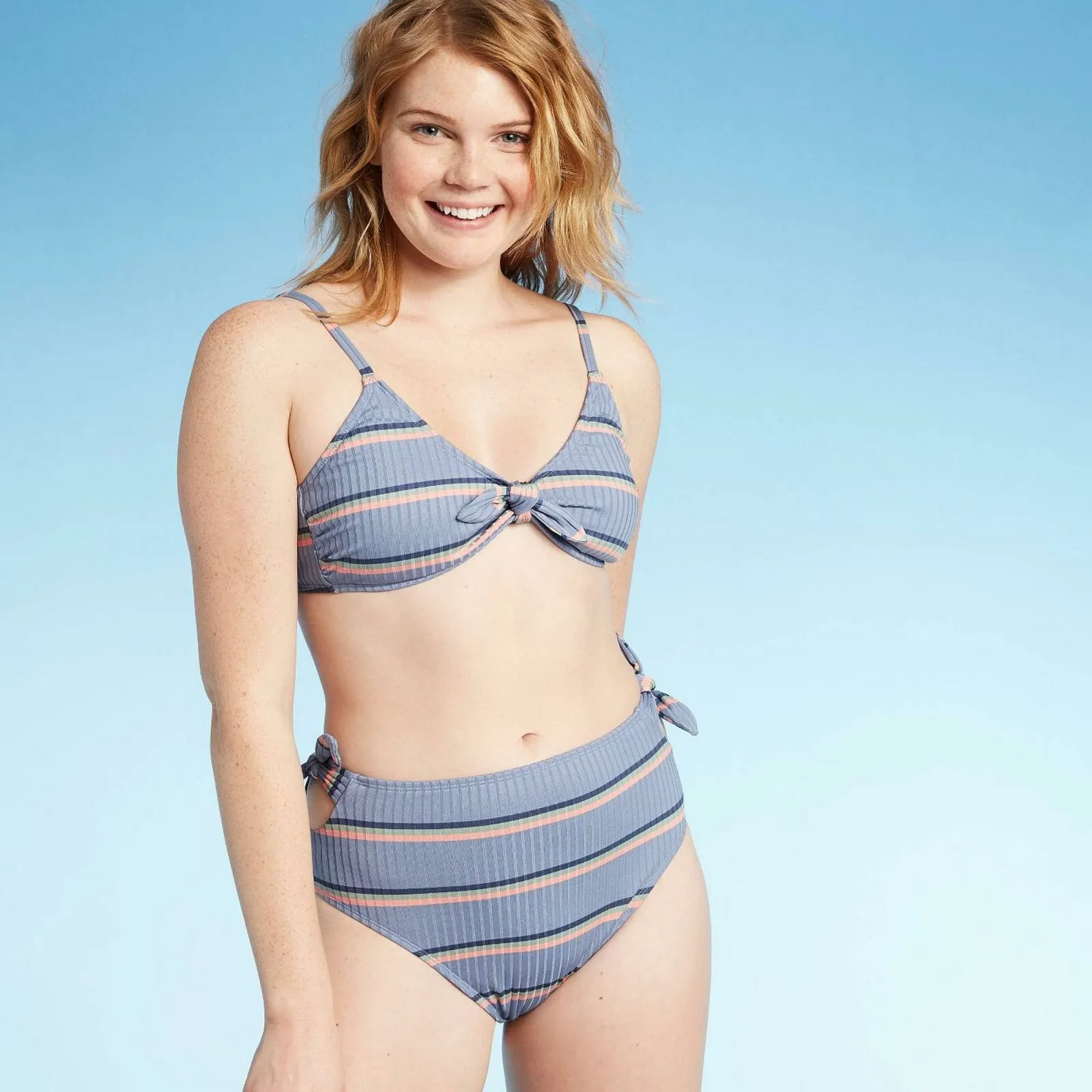 NWT Xhilaration Women's Ribbed High Waist Bikini Bottom. AFJ78B Small