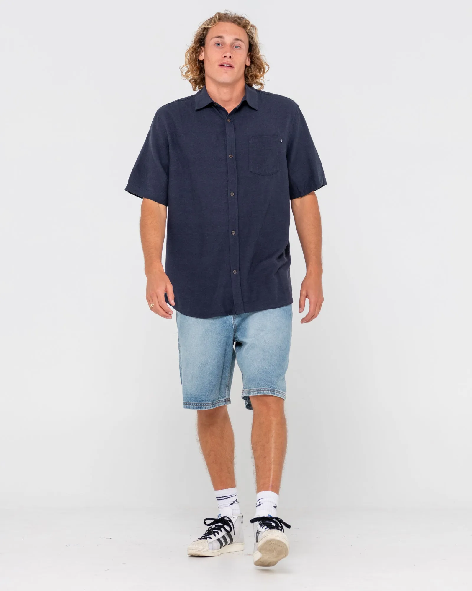Overtone Short Sleeve Linen Shirt