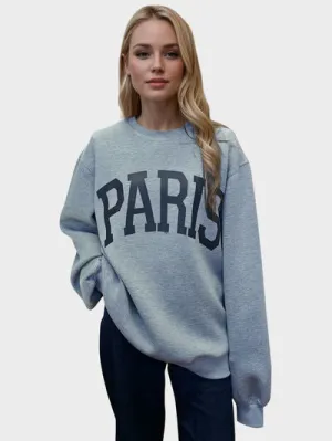 PARIS Round Neck Long Sleeve Sweatshirt