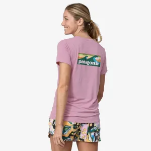 Patagonia Cap Cool T-Shirt  - Boardshort Logo: Milkweed Mauve