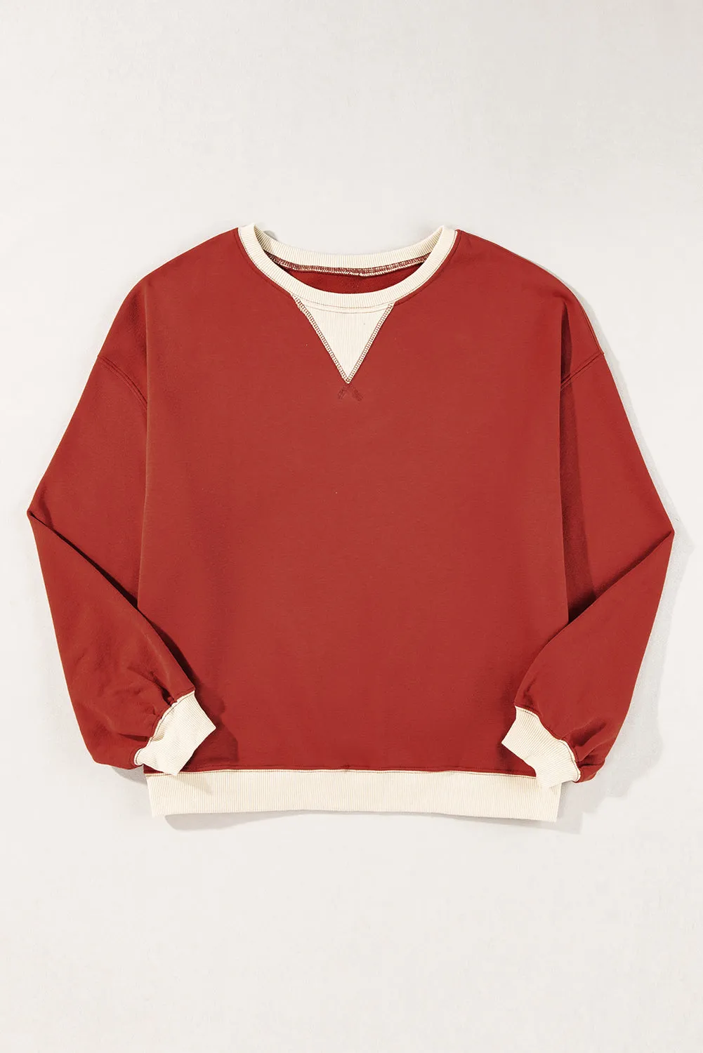 Patch Drop Shoulder Oversized Sweatshirt