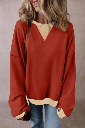 Patch Drop Shoulder Oversized Sweatshirt
