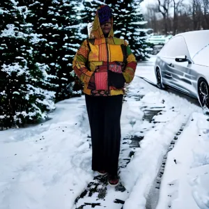 Patchwork Hood Jacket
