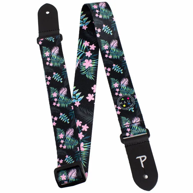 Perris 1.5" Polyester "Maui & Sons" 8170 Design Ukulele Strap with Leather ends
