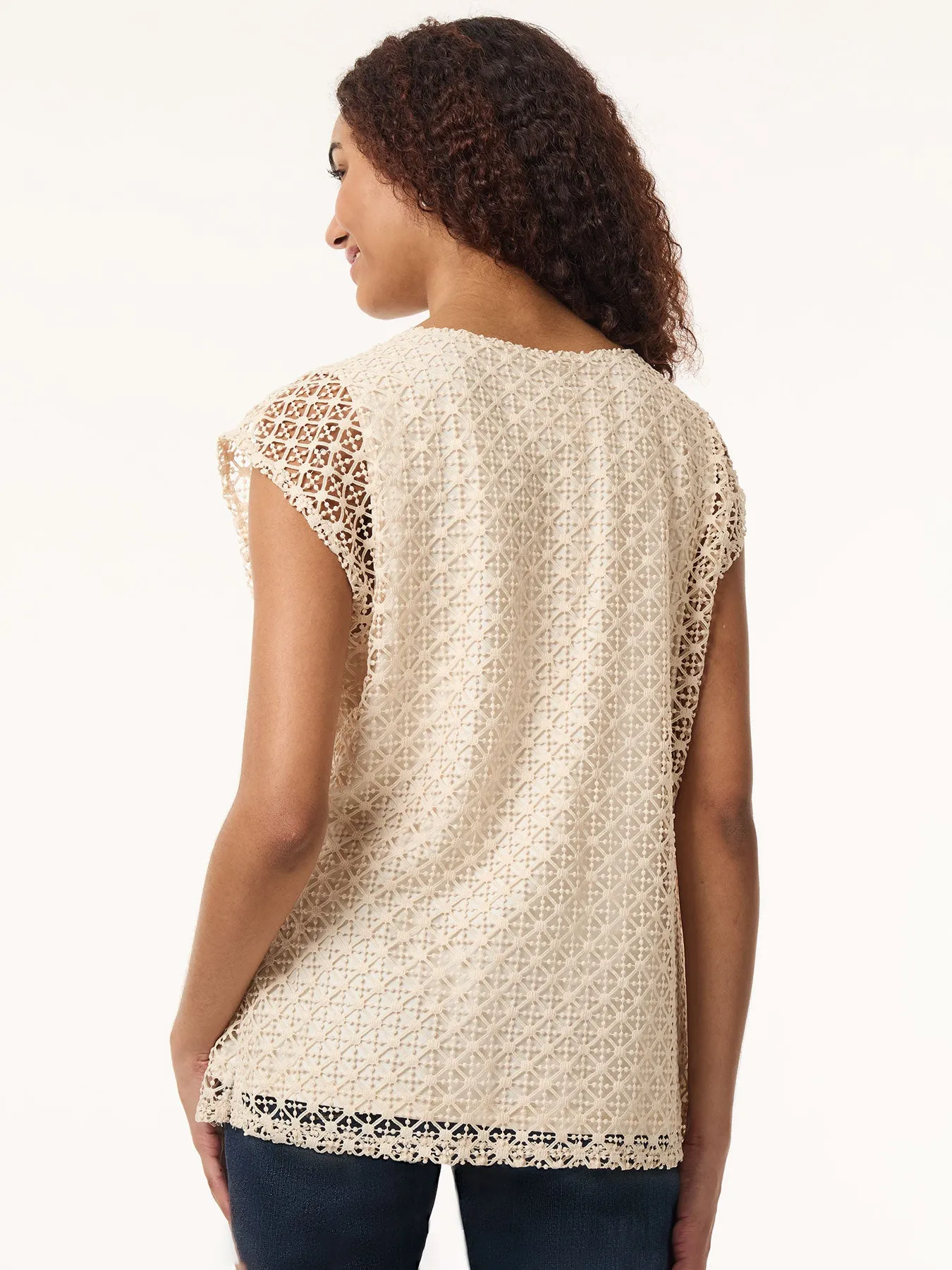 Petite Drop Shoulder Top, Lafayette Lace