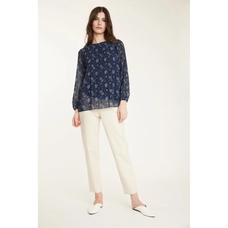 Pistache Pleated Georgette Blouse