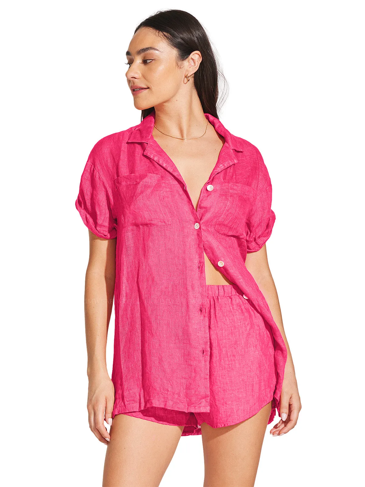 Playa Pocket Blouse-Tallows Short ::RET