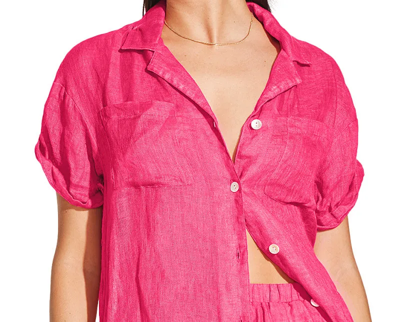 Playa Pocket Blouse-Tallows Short ::RET