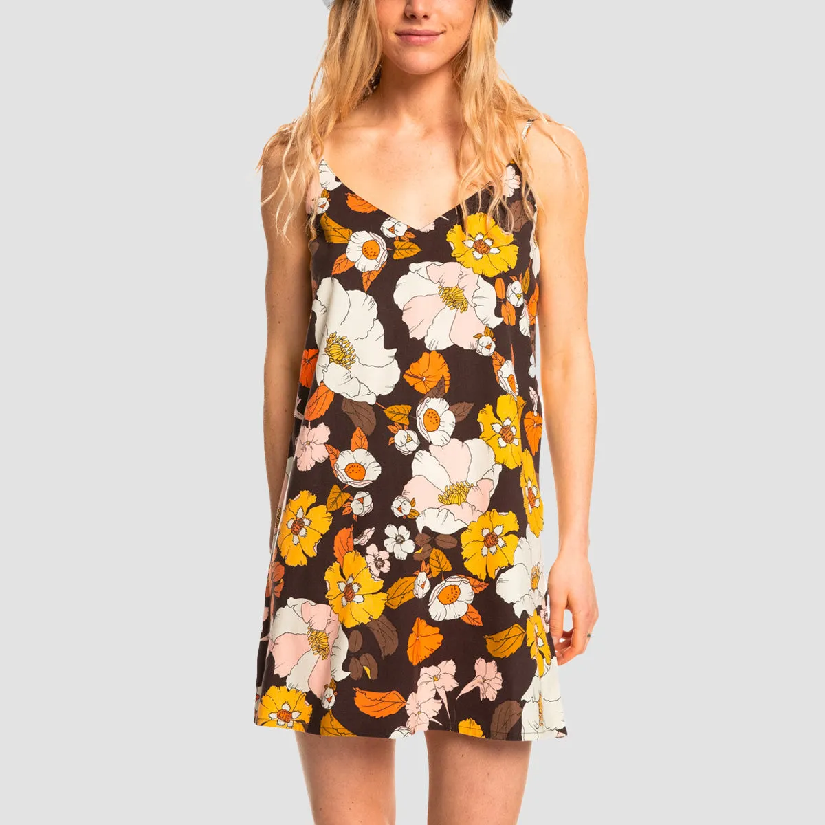 Quiksilver Retro Resort Slip Dress Dream Flower Teak - Womens