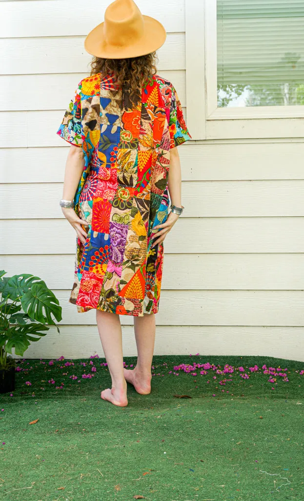 Quilted Elegance Patchwork Bohemian Dress