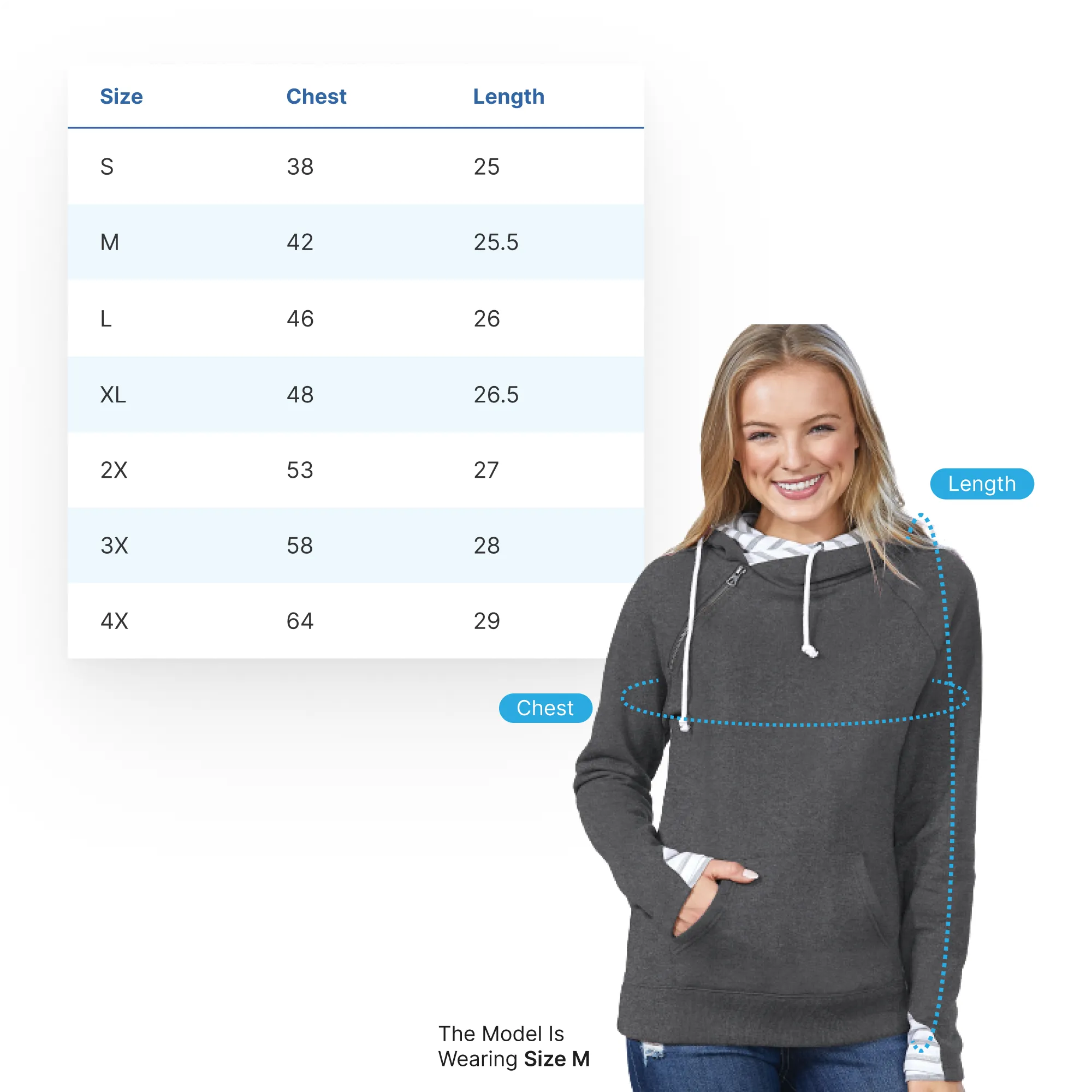 "Great Lakes Girl" Women's Striped Double Hood Pullover