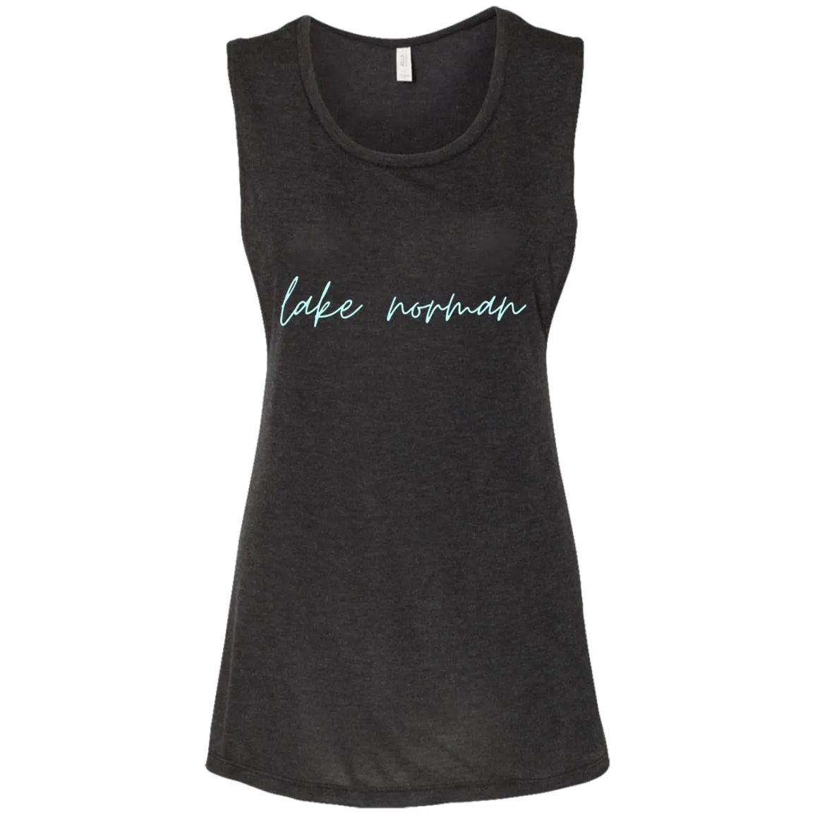 "Lake Norman- AQUA" Ladies' Flowy Muscle Tank