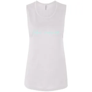 "Lake Norman- AQUA" Ladies' Flowy Muscle Tank