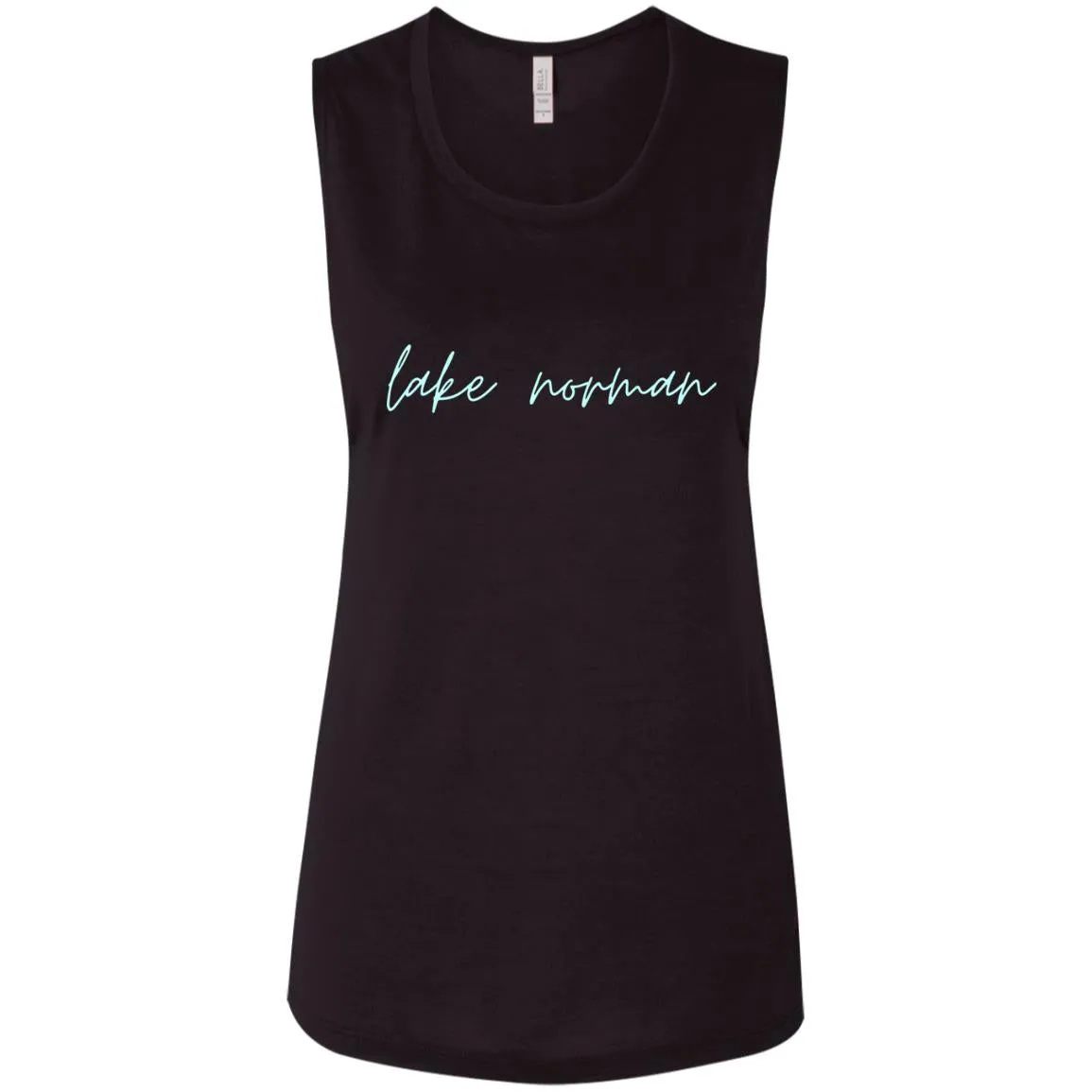 "Lake Norman- AQUA" Ladies' Flowy Muscle Tank