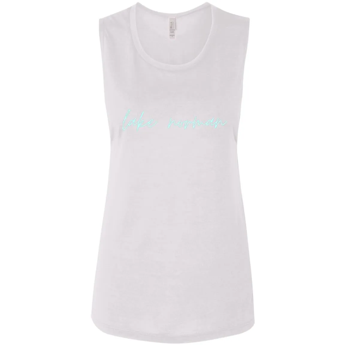 "Lake Norman- AQUA" Ladies' Flowy Muscle Tank