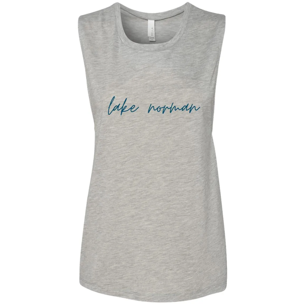 "Lake Norman- NAVY" Ladies Flowy Muscle Tank