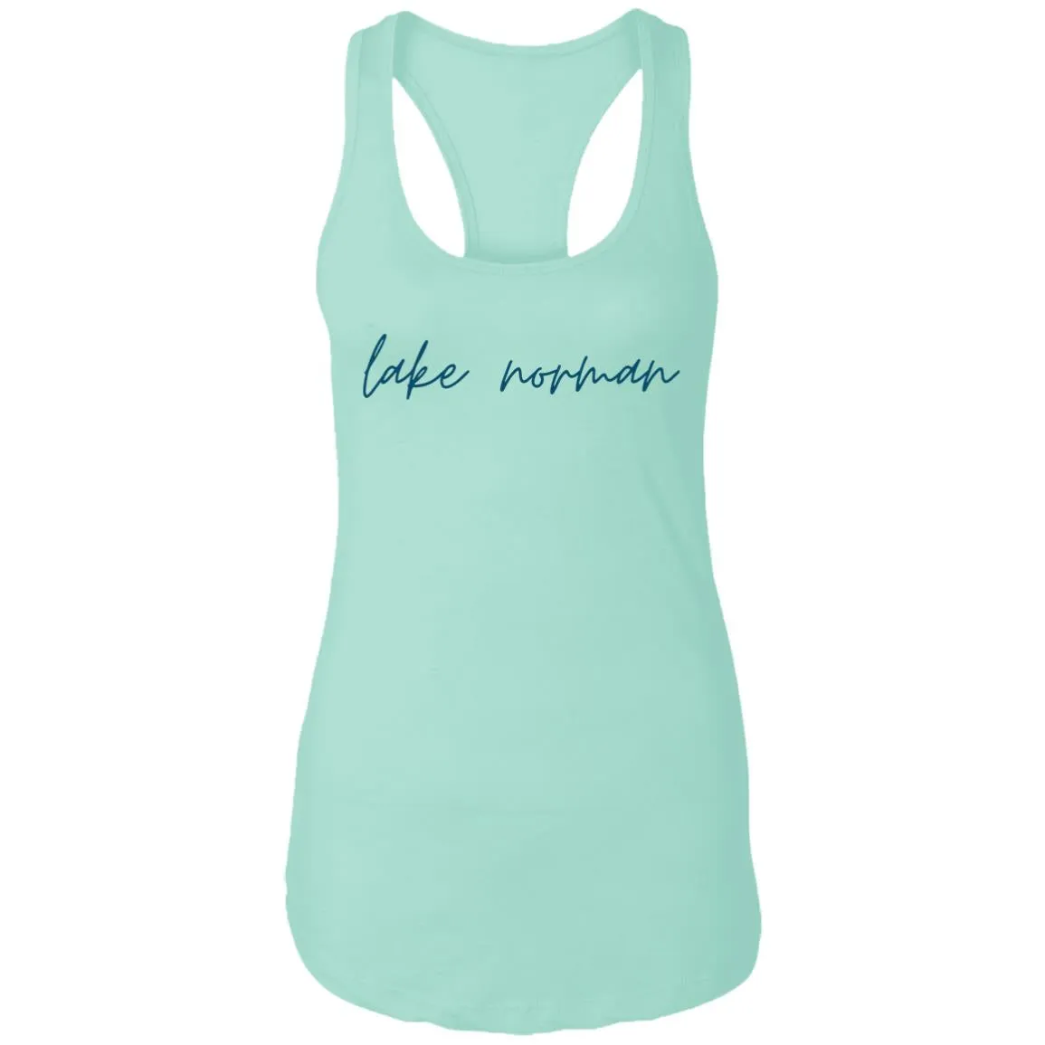 "Lake Norman- NAVY" Ladies Ideal Racerback Tank