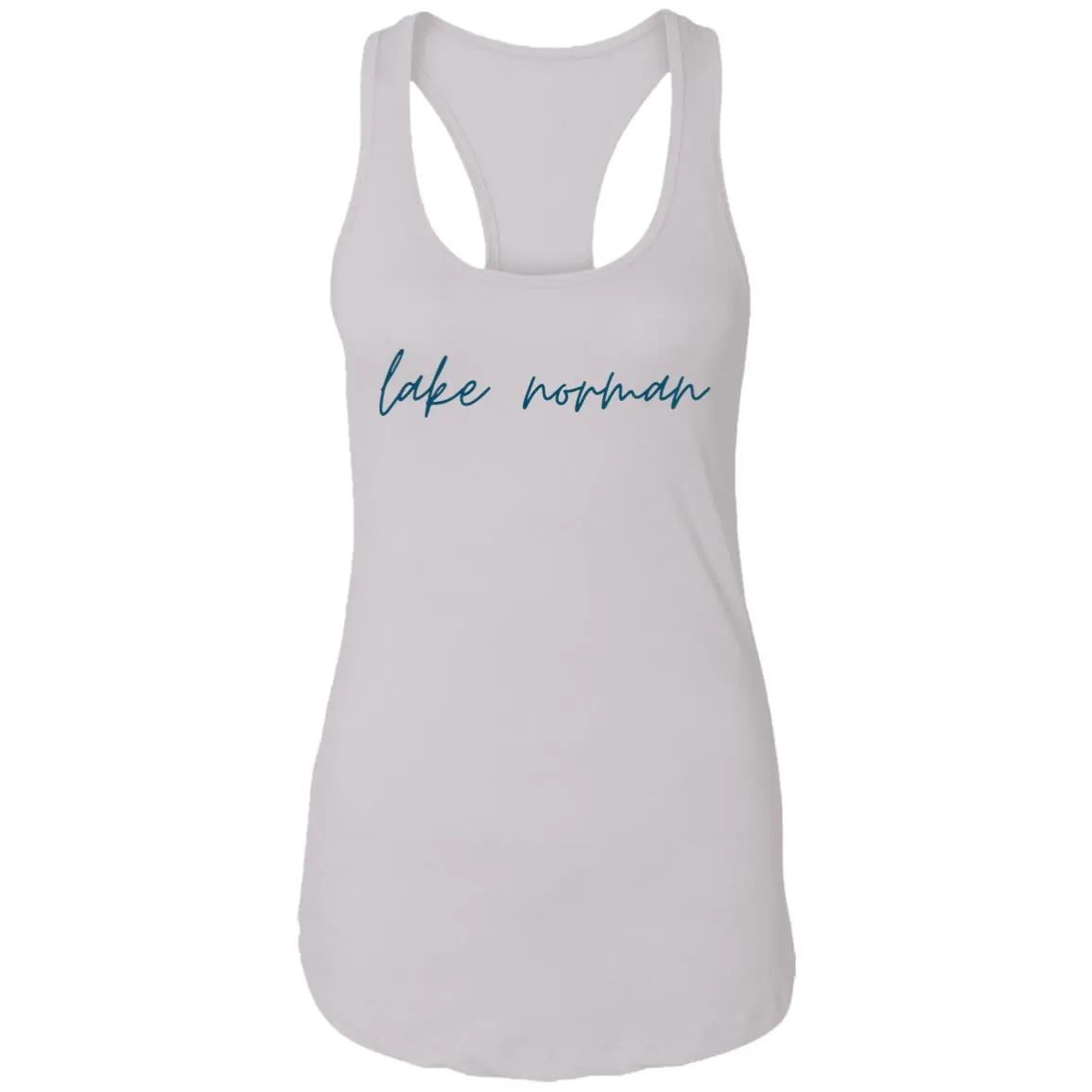 "Lake Norman- NAVY" Ladies Ideal Racerback Tank