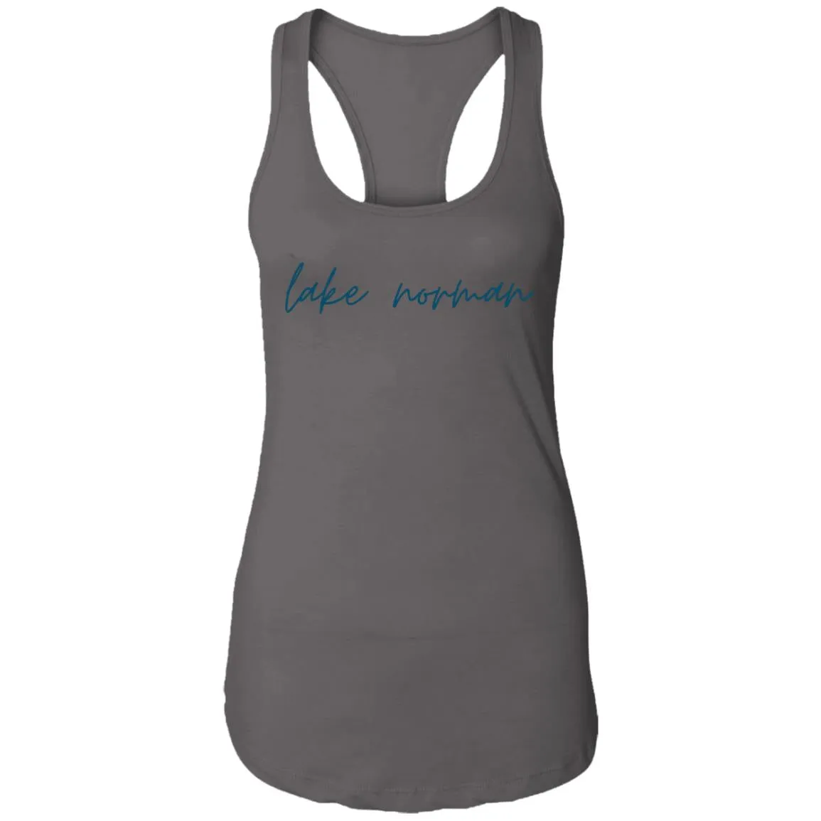 "Lake Norman- NAVY" Ladies Ideal Racerback Tank