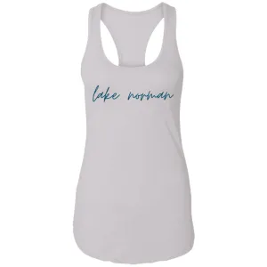 "Lake Norman- NAVY" Ladies Ideal Racerback Tank
