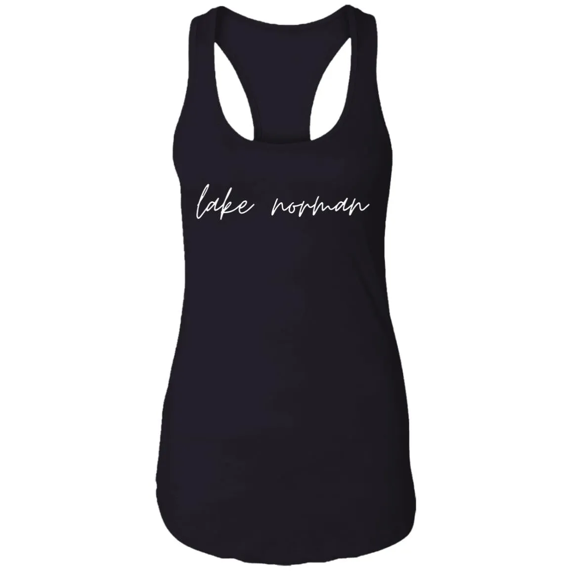 "Lake Norman- WHITE" Ladies Ideal Racerback Tank