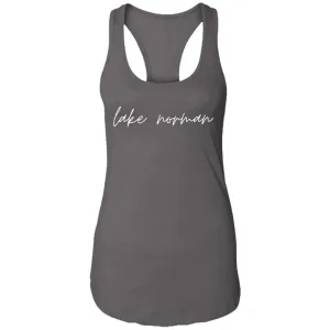 "Lake Norman- WHITE" Ladies Ideal Racerback Tank