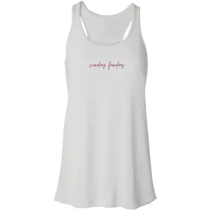 "Sunday Funday- BURGUNDY" Flowy Racerback Tank