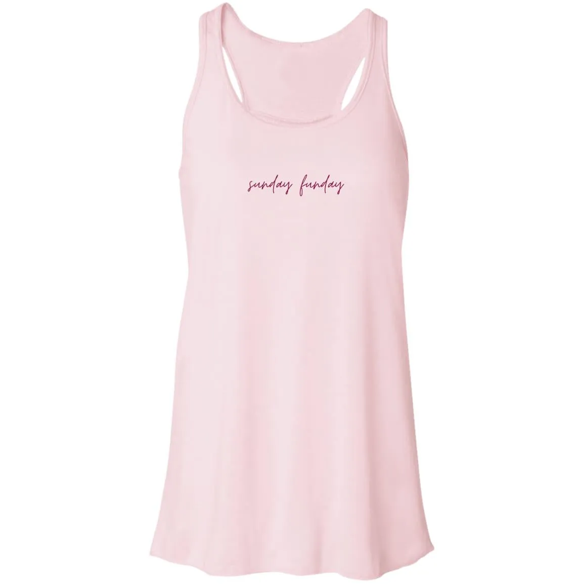 "Sunday Funday- BURGUNDY" Flowy Racerback Tank
