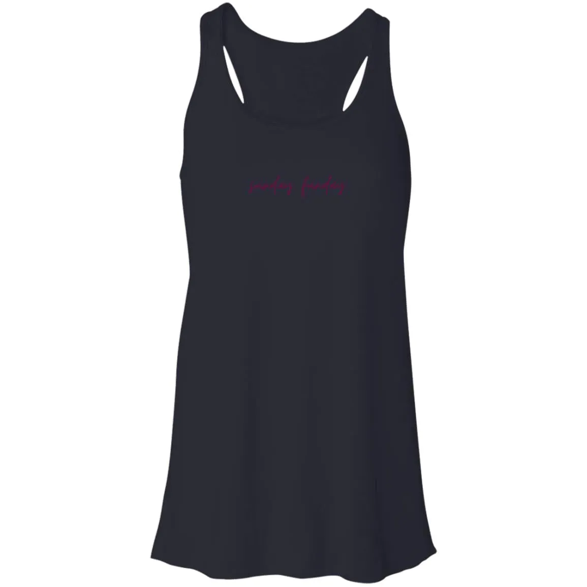 "Sunday Funday- BURGUNDY" Flowy Racerback Tank