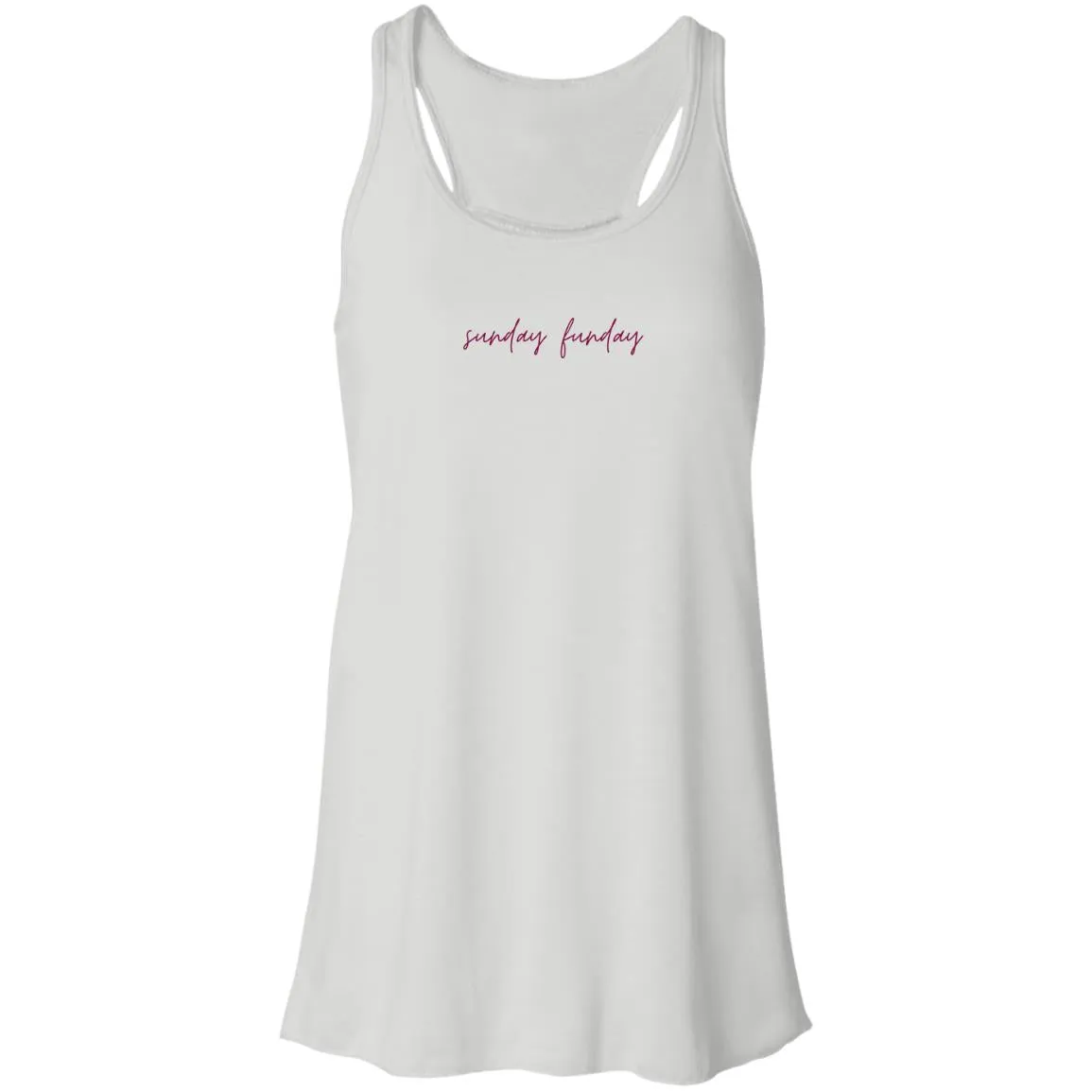 "Sunday Funday- BURGUNDY" Flowy Racerback Tank