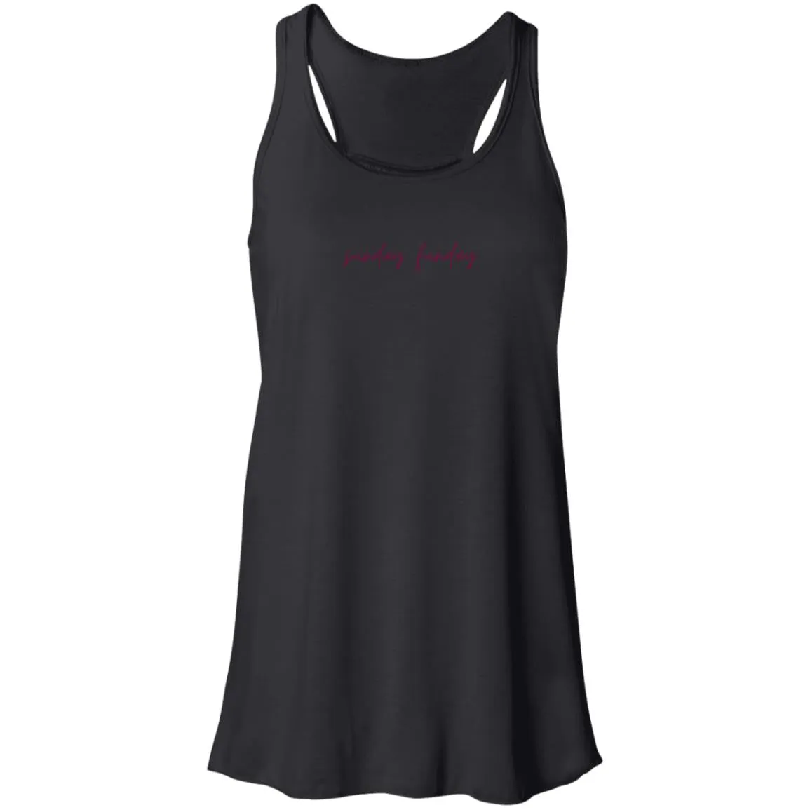 "Sunday Funday- BURGUNDY" Flowy Racerback Tank