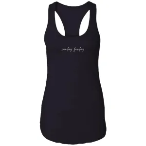 "Sunday Funday- WHITE" Ladies Ideal Racerback Tank