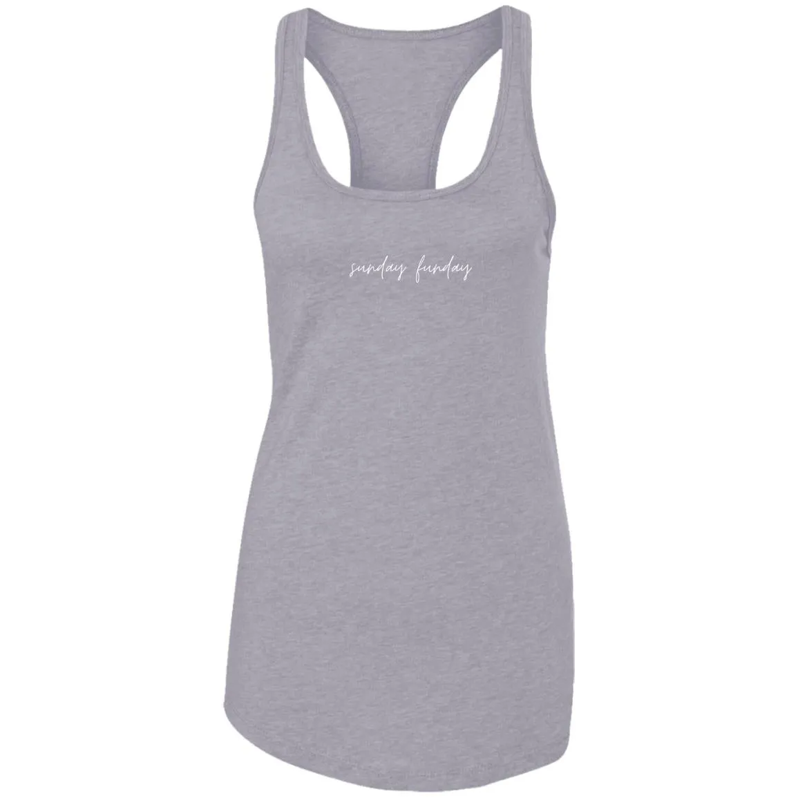 "Sunday Funday- WHITE" Ladies Ideal Racerback Tank