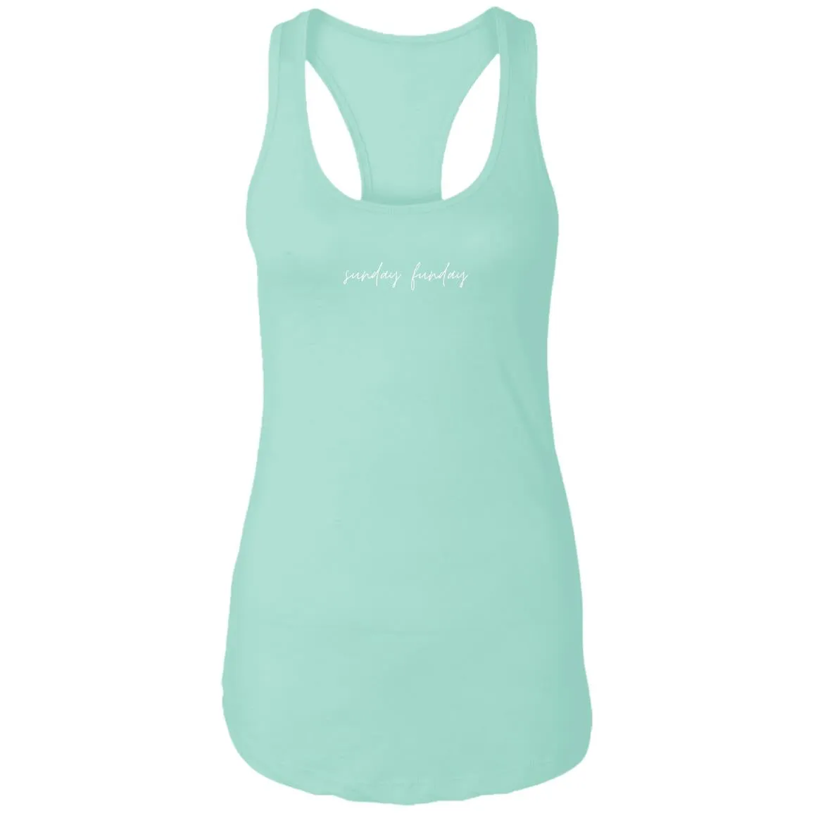 "Sunday Funday- WHITE" Ladies Ideal Racerback Tank