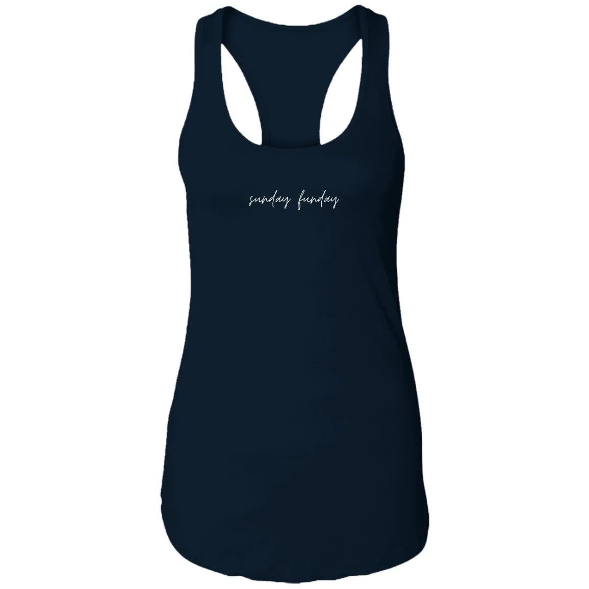 "Sunday Funday- WHITE" Ladies Ideal Racerback Tank