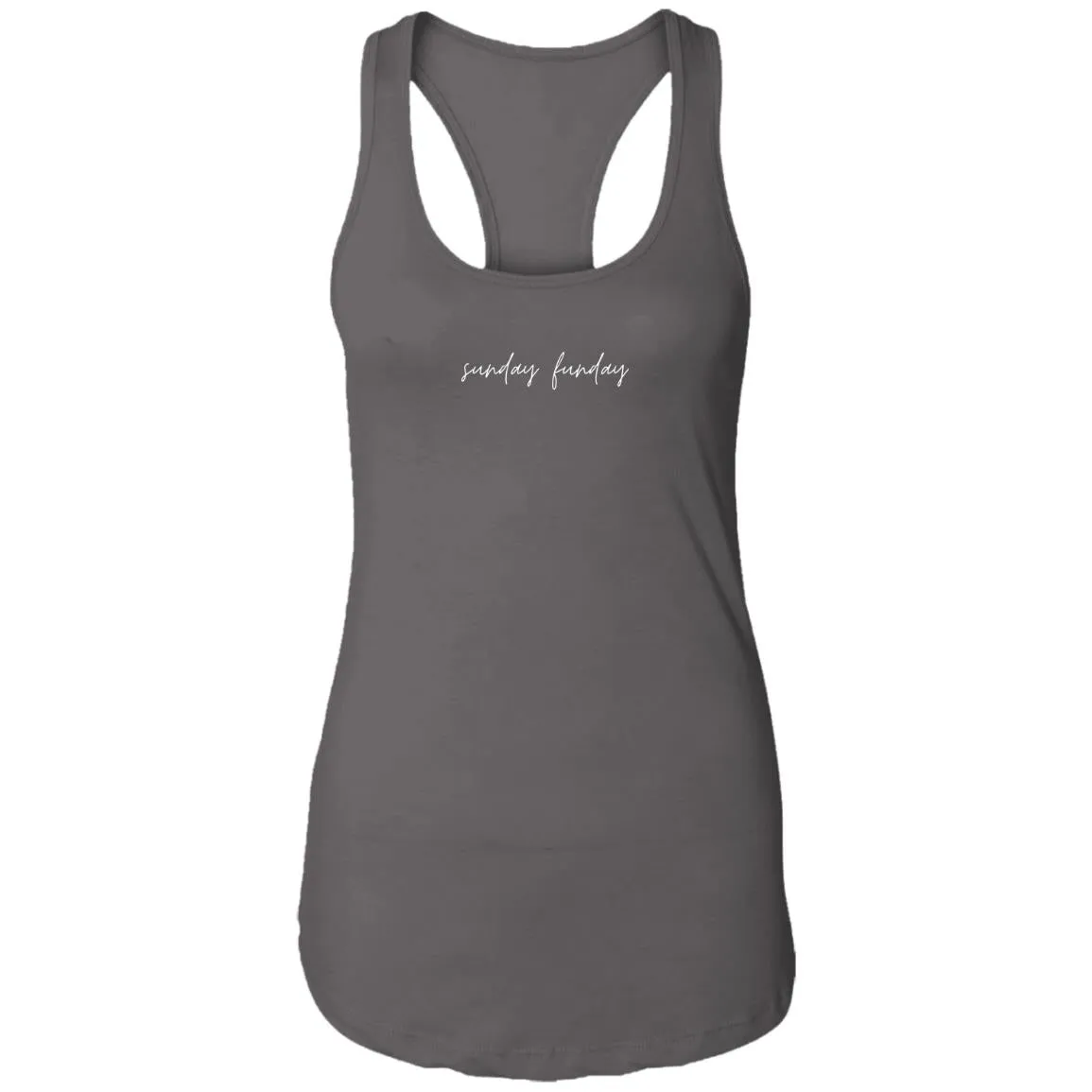 "Sunday Funday- WHITE" Ladies Ideal Racerback Tank